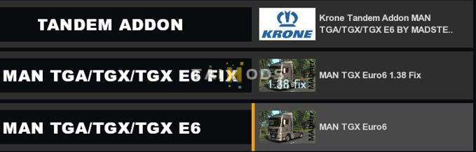 MOD ETS2 – Phụ Tùng ETS2 - Tandem Krone for Man TGA/TGX/TGX E6 (1.39.x)