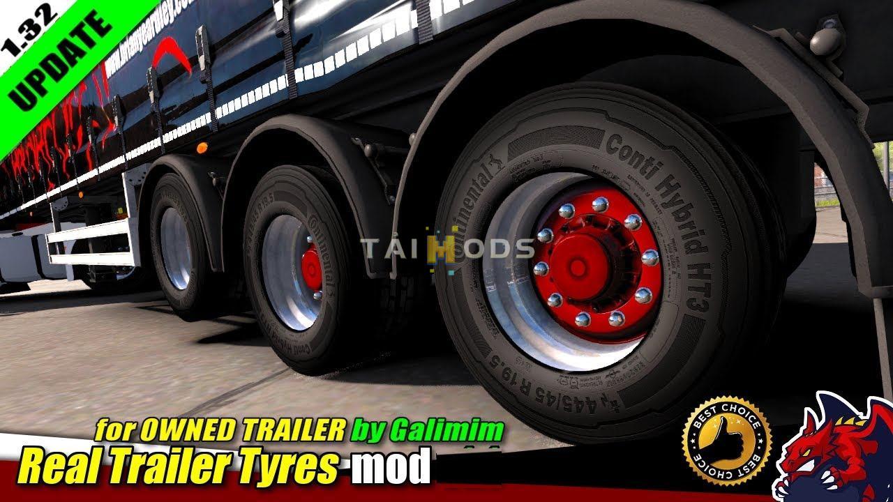 MOD ETS2 – Phụ Tùng ETS2 - Real Trailer Tyres Mod V1.6 (1.38.x)