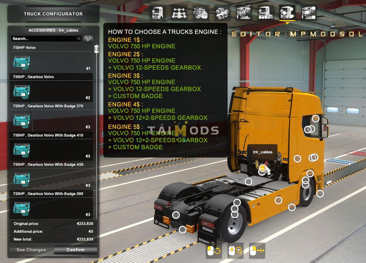 ETS2 - Volvo 750HP And Gearbox for All Trucks V1.1 (1.38.x)