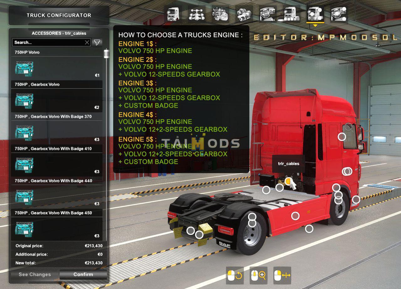 ETS2 - Volvo 750HP And Gearbox for All Trucks V1.1 (1.38.x)