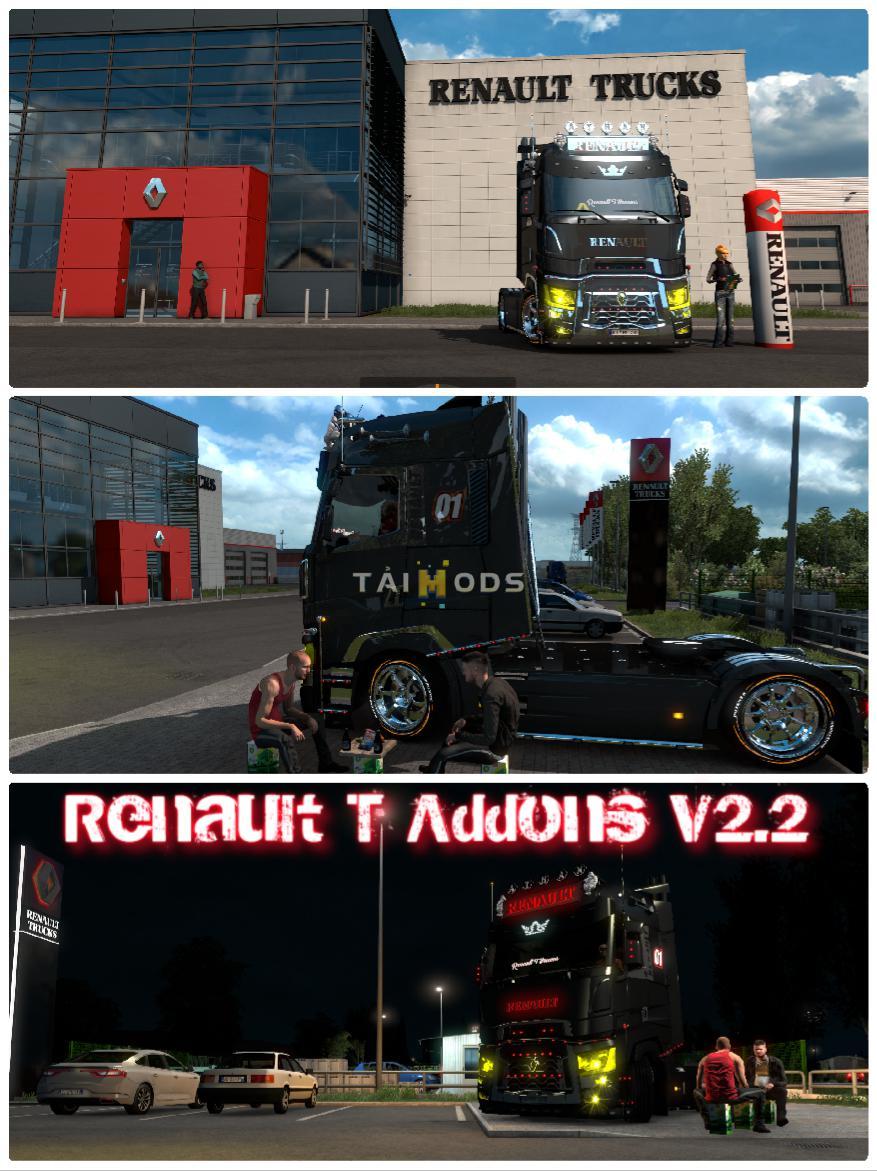 MOD ETS2 – Phụ Tùng ETS2 - Renault T Addons V2.2 (1.38.x)