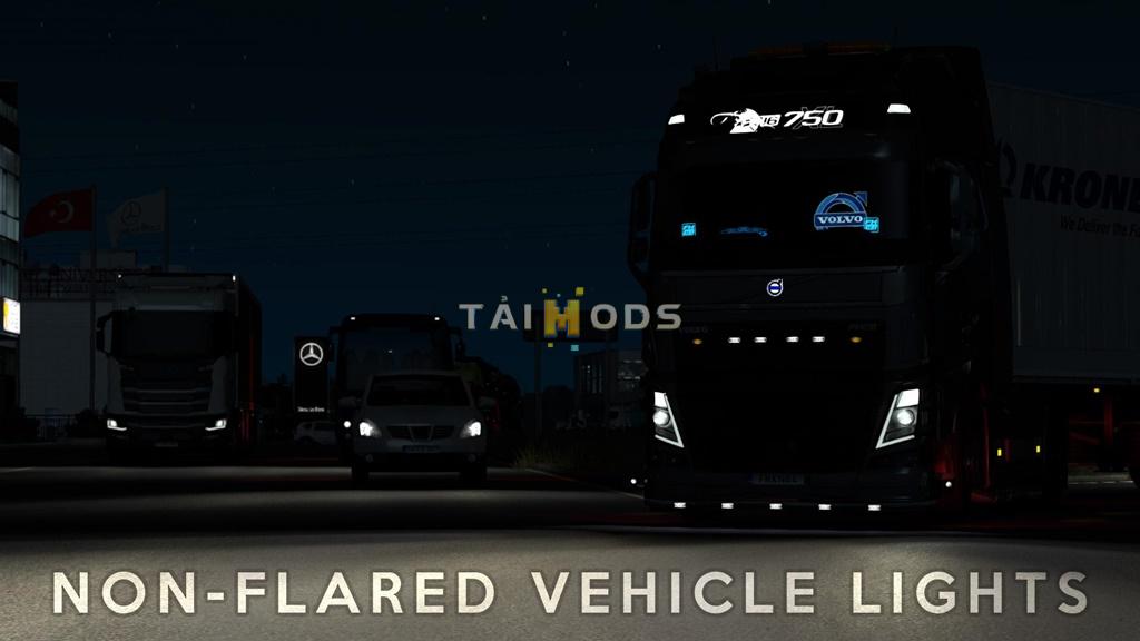 MOD ETS2 – Phụ Tùng ETS2 - Non-Flared Vehicle Lights Mod V4.0 (1.38.x)