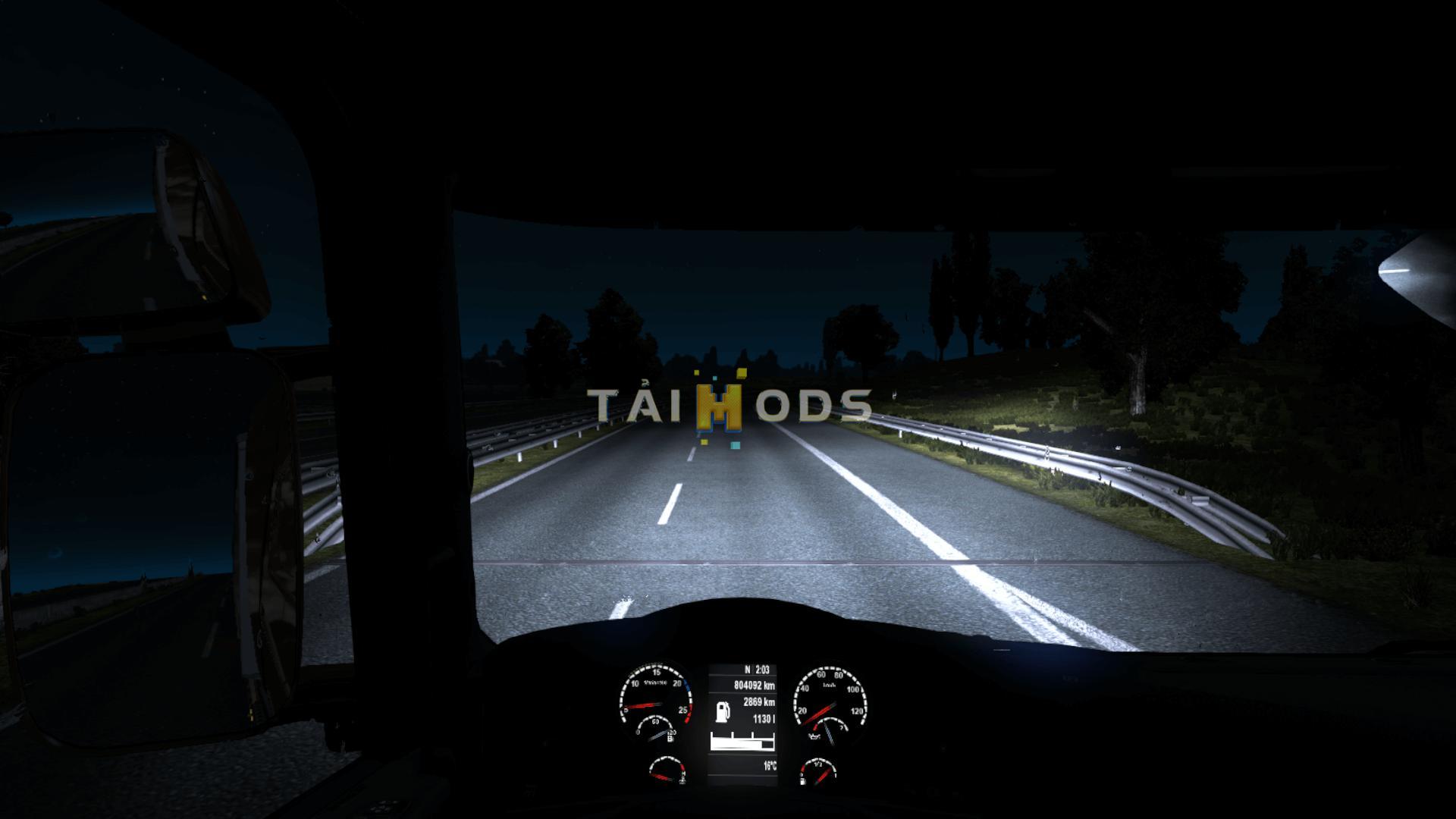 MOD ETS2 – Phụ Tùng ETS2 - Realistic Blue Headlights (1.37.x)