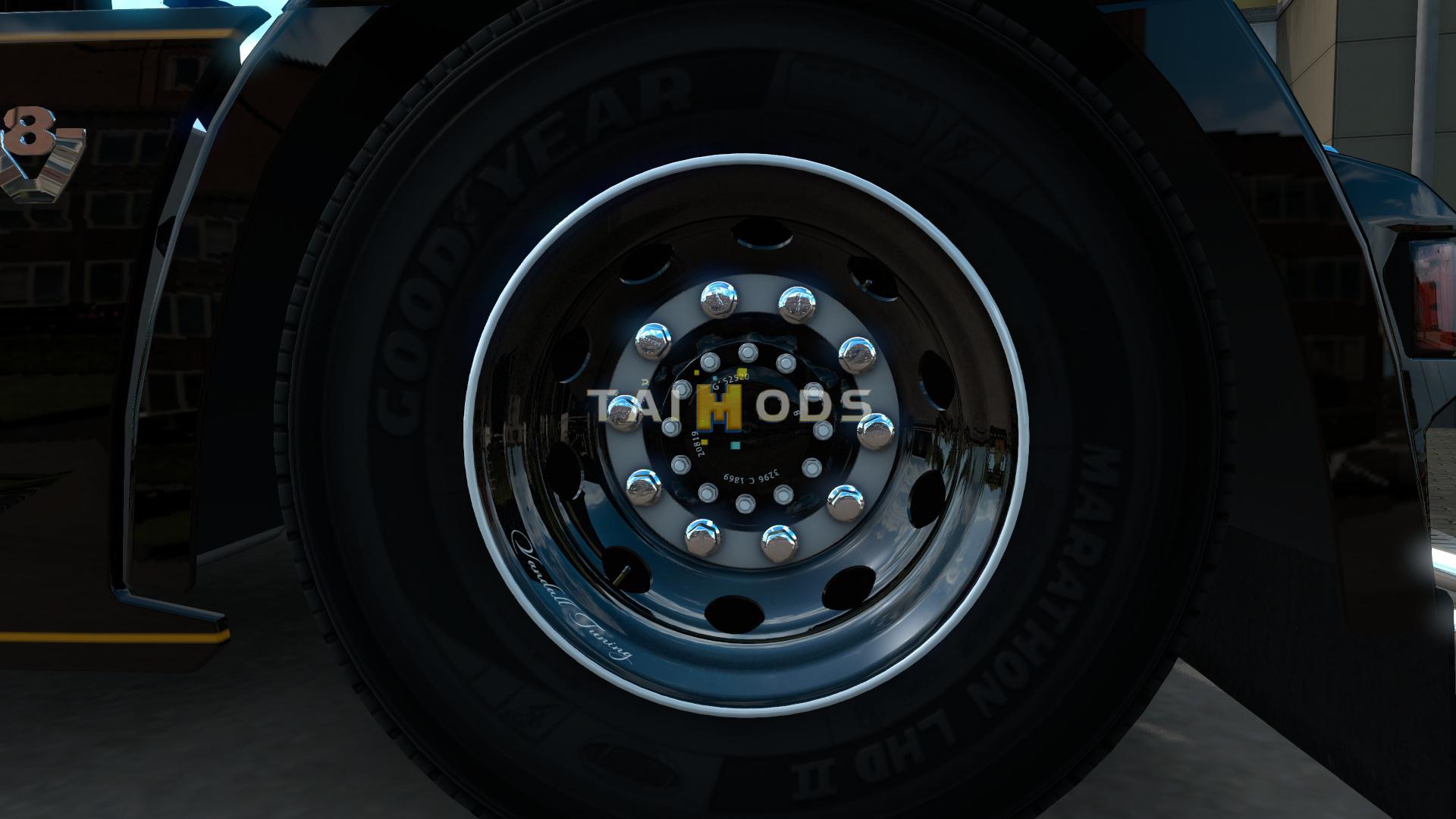 MOD ETS2 – Phụ Tùng ETS2 - Vandall Tuning Black & White Skin for Abasstreppas Wheels V1.0 (1.37.x)