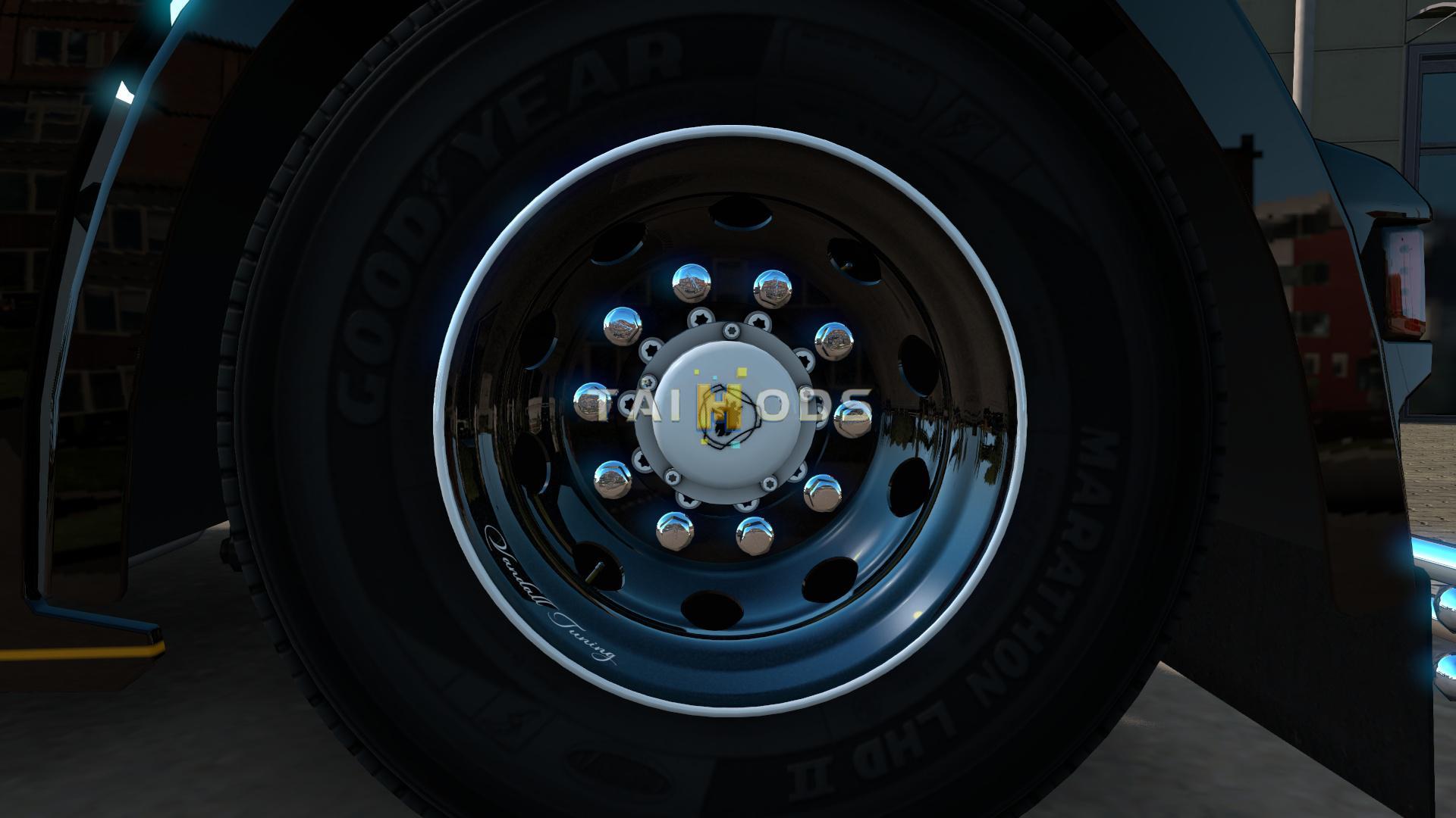 MOD ETS2 – Phụ Tùng ETS2 - Vandall Tuning Black & White Skin for Abasstreppas Wheels V1.0 (1.37.x)