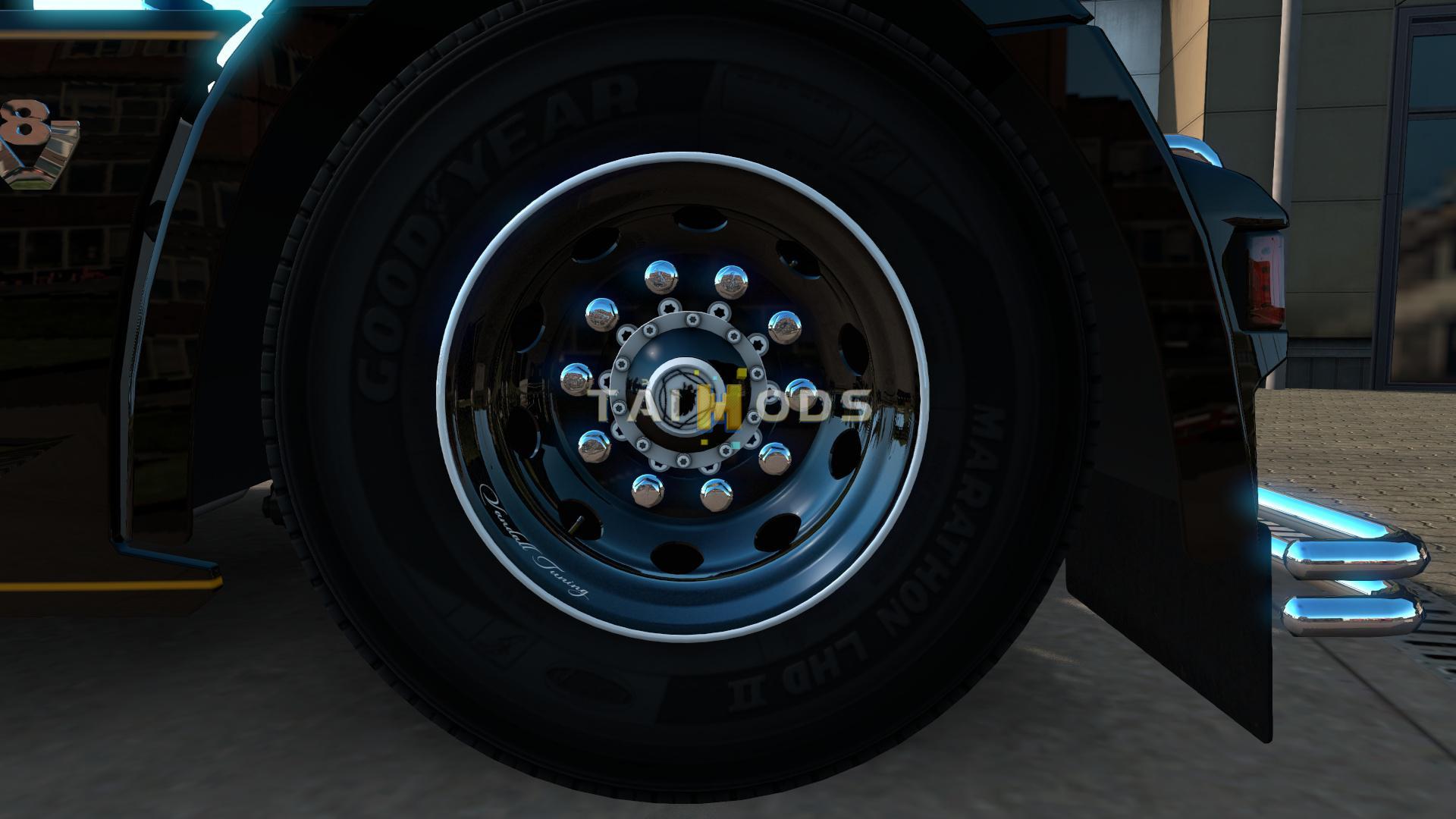 MOD ETS2 – Phụ Tùng ETS2 - Vandall Tuning Black & White Skin for Abasstreppas Wheels V1.0 (1.37.x)