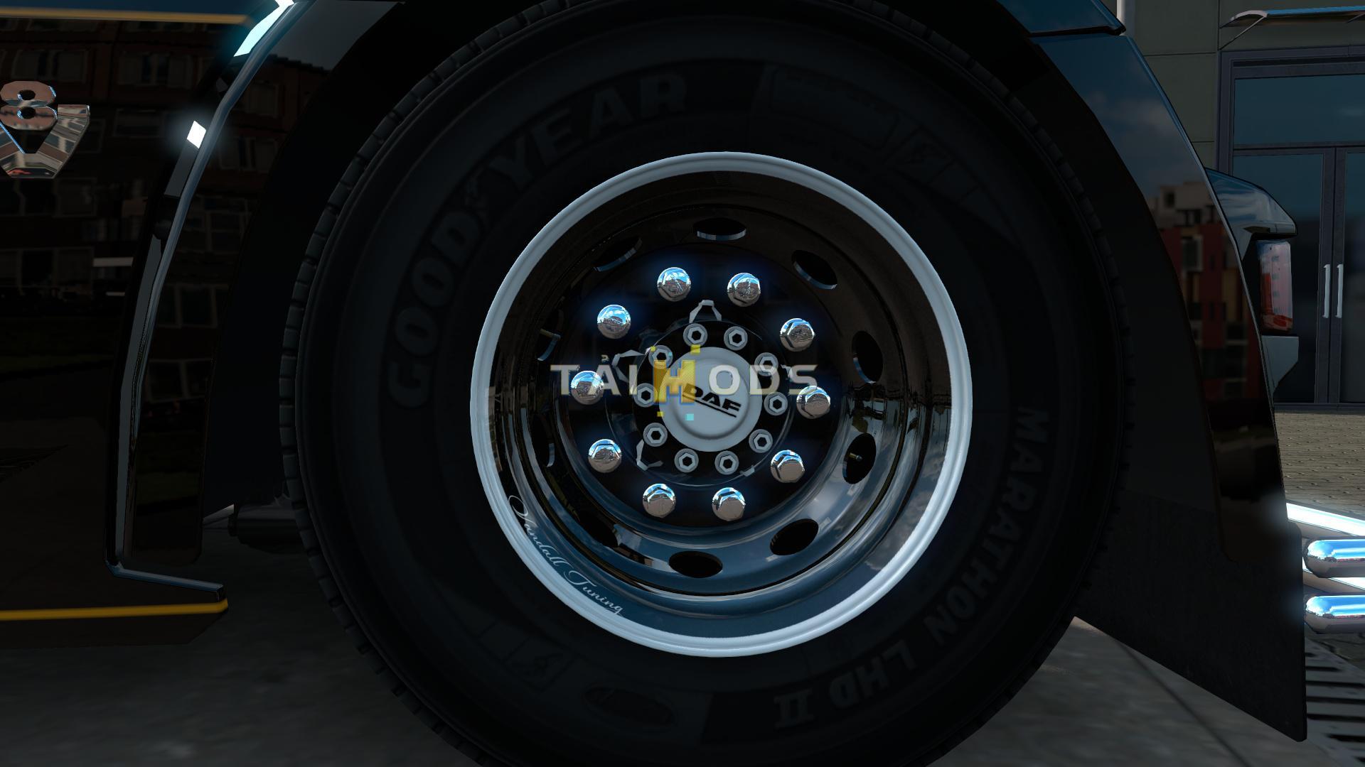 MOD ETS2 – Phụ Tùng ETS2 - Vandall Tuning Black & White Skin for Abasstreppas Wheels V1.0 (1.37.x)