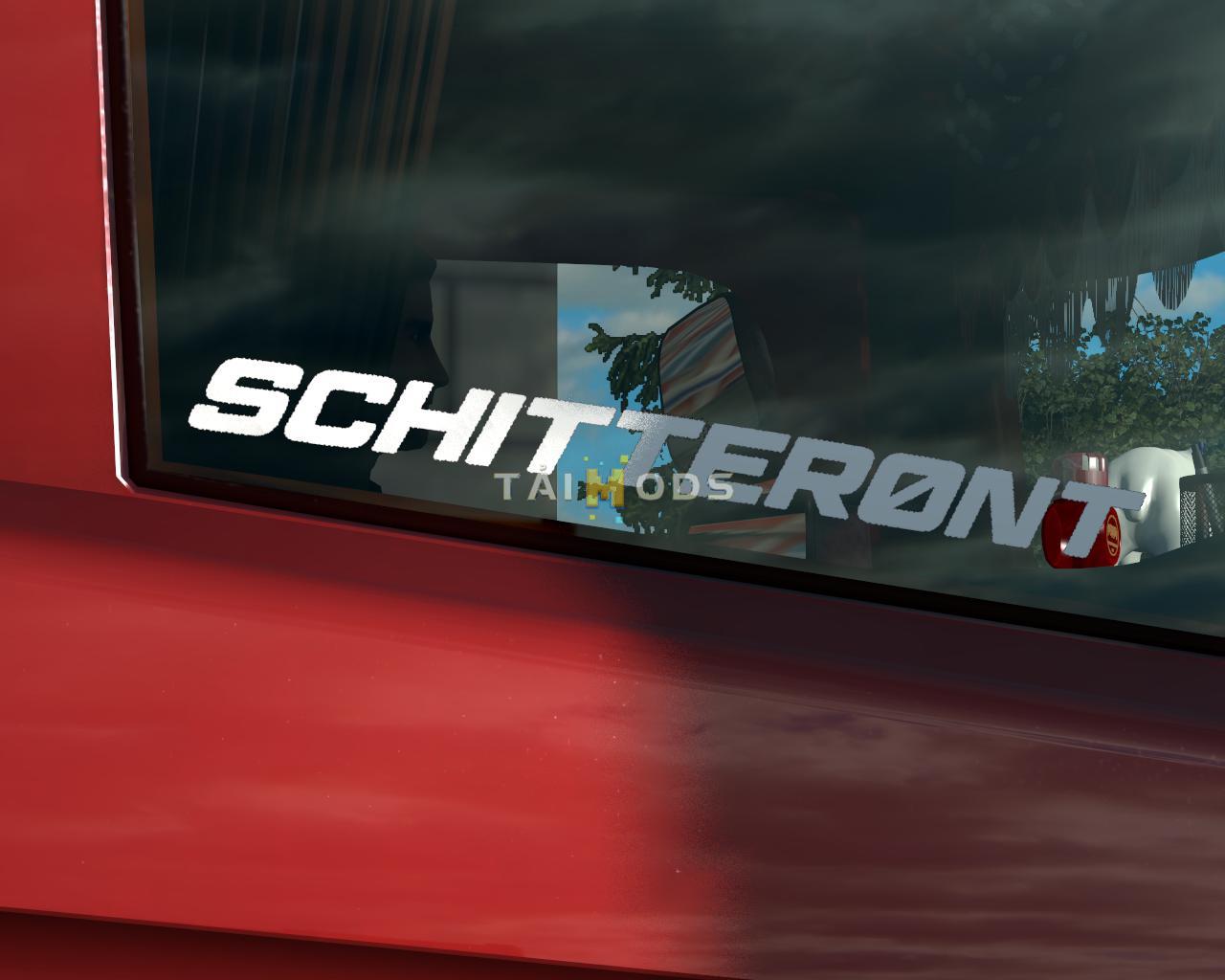 MOD ETS2 – Phụ Tùng ETS2 - Schitteront Sticker for Glass V1.0 (1.36.x)