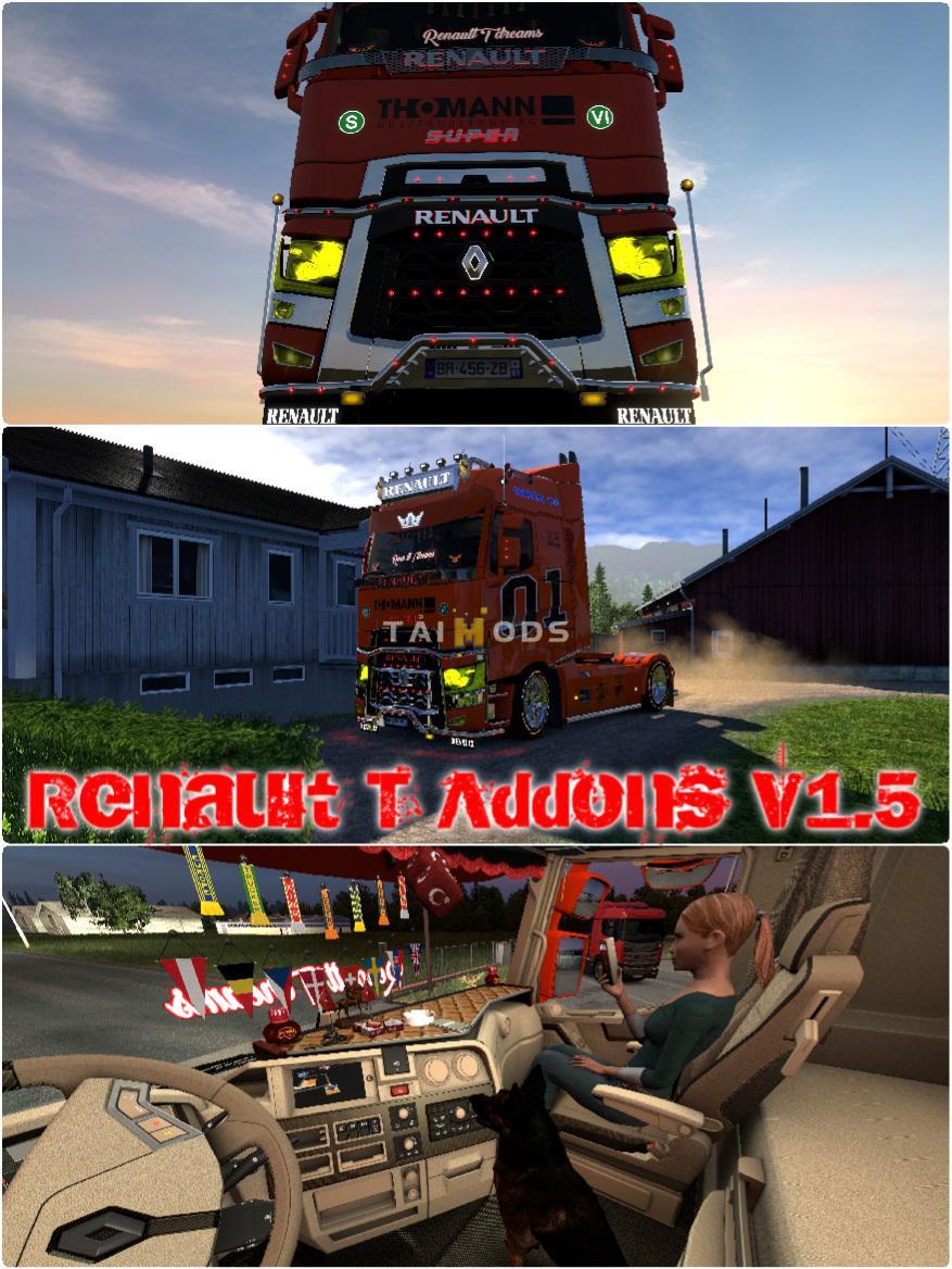 MOD ETS2 – Phụ Tùng ETS2 - Renault T Addons V1.5 (1.36.x)