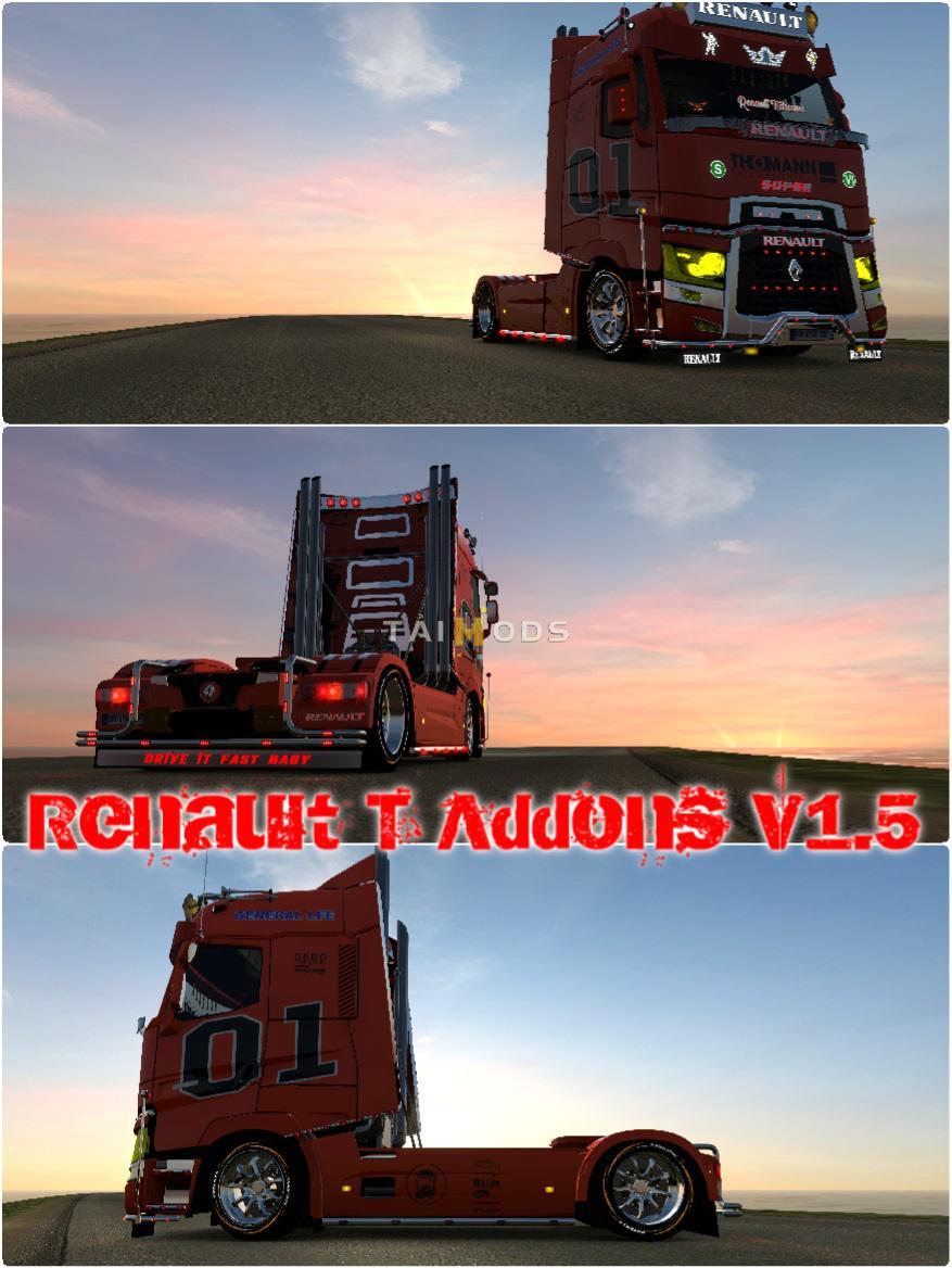 ETS2 - Renault T Addons V1.5 (1.36.x)