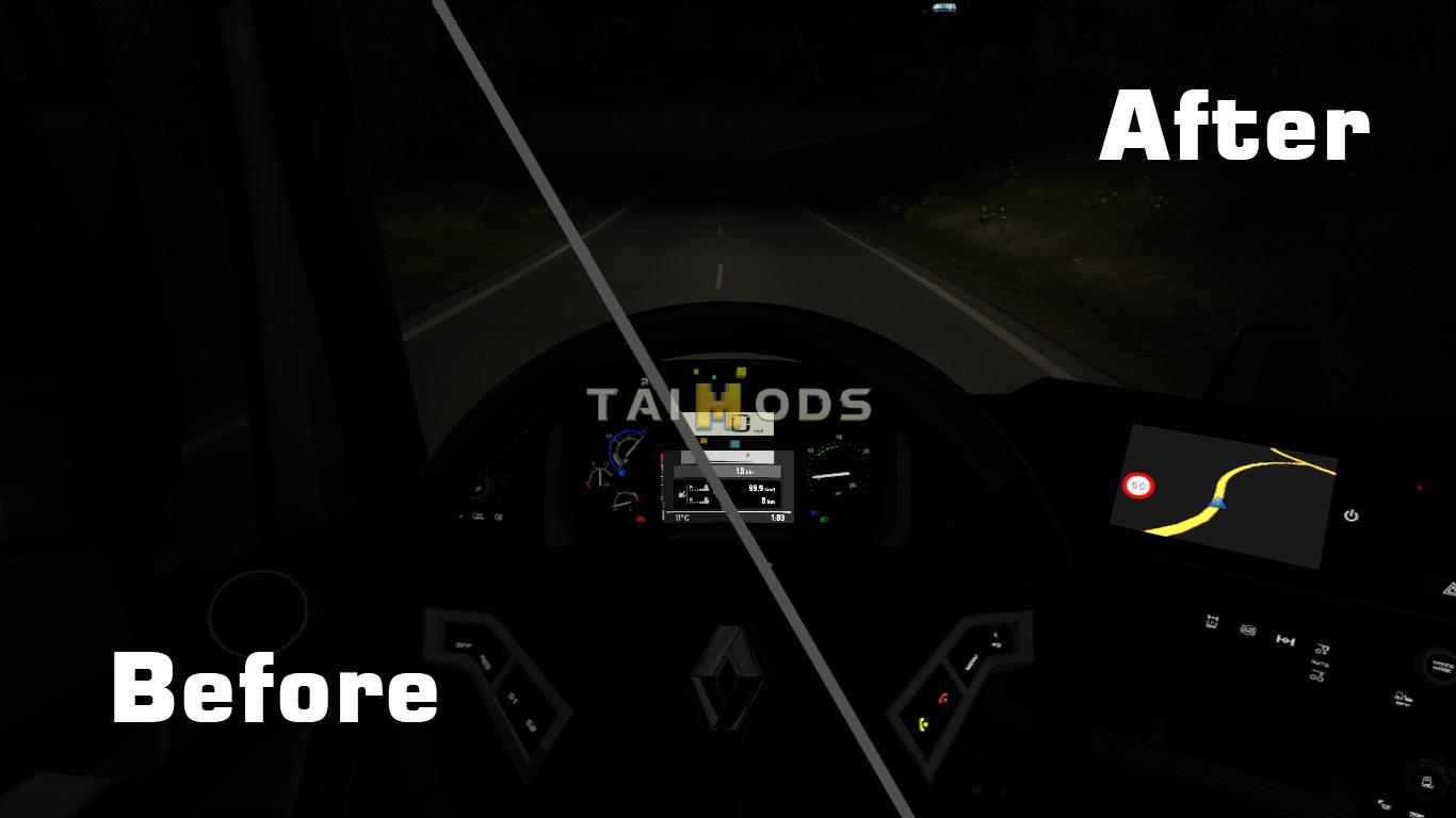 MOD ETS2 – Phụ Tùng ETS2 - Dashboard Brightness V1.0 (1.36.x)