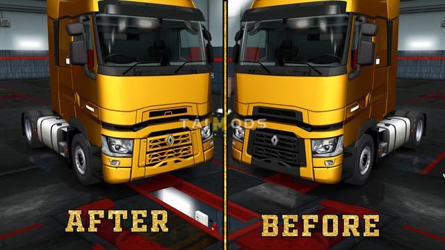 MOD ETS2 – Phụ Tùng ETS2 - Renault Range T Paintable Grill (1.36.x)