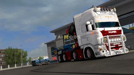 MOD ETS2 – Phụ Tùng ETS2 - Scania RJL Crane Addon 8x4 Chassis V2.0 (1.35.x)
