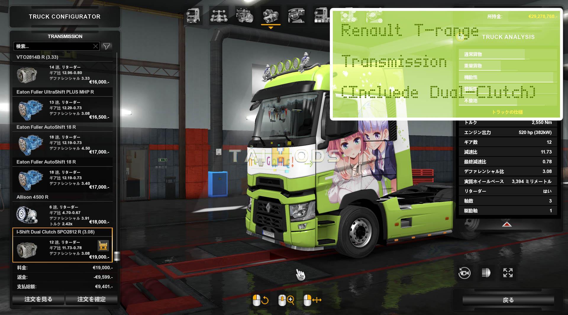 MOD ETS2 – Phụ Tùng ETS2 - TKK5050 3Chome Transmission Pack V6.0 (1.35.x)
