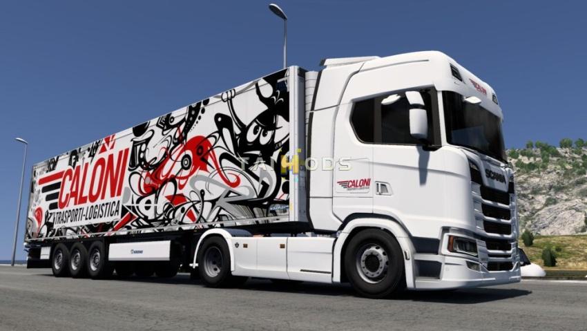 ETS2 - Scania S + Krone Cool Liner Caloni Logistic Combo Skin V1.56 (1.56.x)