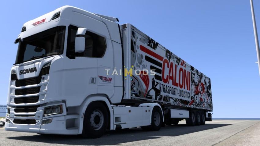 ETS2 - Scania S + Krone Cool Liner Caloni Logistic Combo Skin V1.56 (1.56.x)