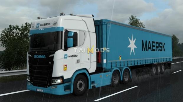 ETS2 - Maersk Krone Paper Liner Skin V2.0 (1.48.x)