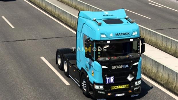 ETS2 - Scania R 2016 Maersk Skin V2.0 (1.47.x)