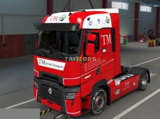 ETS2 - Skin Renault T TM Global Transport (1.47.x)