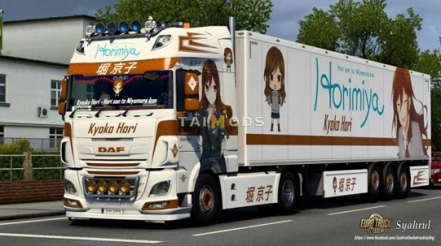 ETS2 - DAF XF 106 Kyouko Hori - Hori San to Miyamura Kun Combo Skin V1.0 (1.47.x)