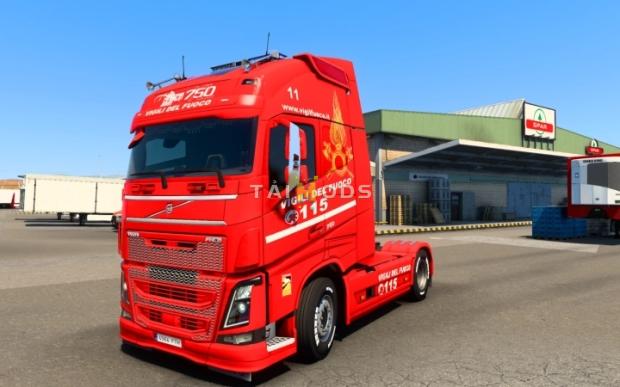 ETS2 - Volvo FH 2012 XL Vigili del Fuoco Skin (1.46.x)