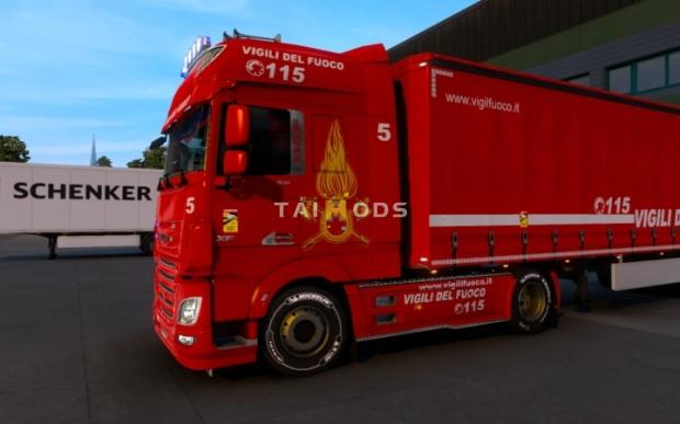 ETS2 - Daf Euro 6 Vigili Del Fuoco Skin (1.46.x)