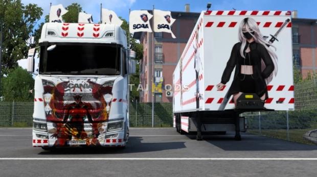 ETS2 - Scania Anime Katana Girl Skin (1.46.x)