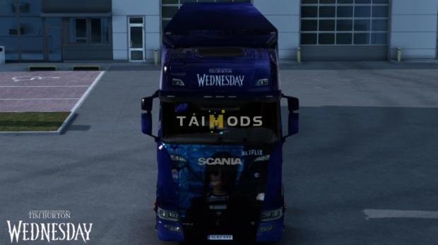 ETS2 - Wednesday ( Netflix Tv Series ) Scania Skin (1.46.x)