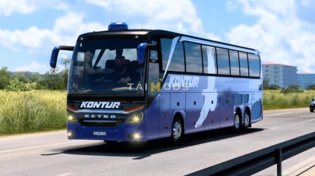 ETS2 - Setra 517 HDH TopClass 2021 Kontur Blue Skin V2.0 (1.45.x)