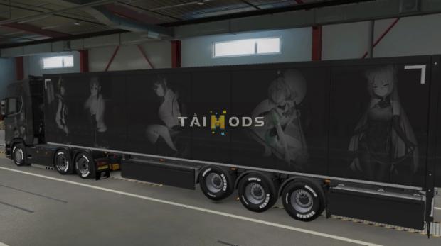 ETS2 - Black and White Anime Skin (1.45.x)