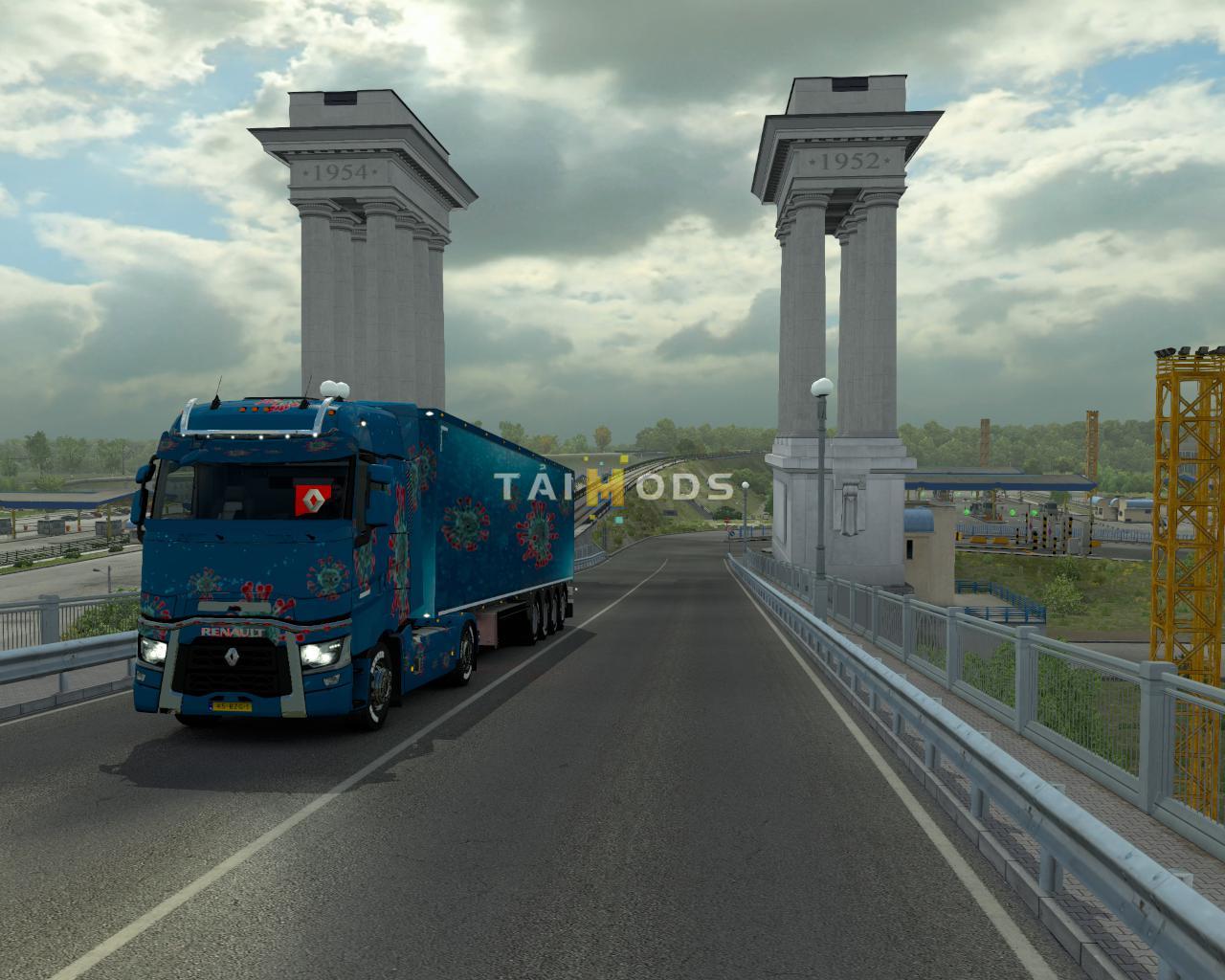 ETS2 - Renault Renault T & Scs Trailer Corona Combo Skin V1.0 (1.37.x)
