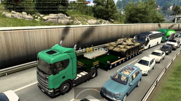 ETS2 - Heavy Trailers from The Map Russian Spaces in Traffic (1.45.x)