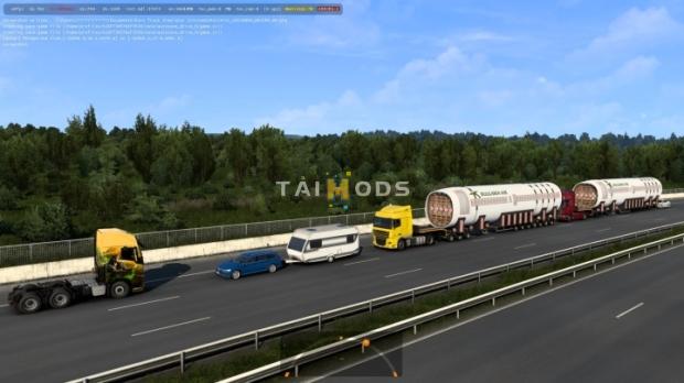 ETS2 - Oversized Trailer Fuselage Airbus A319 in Traffic (1.45.x)
