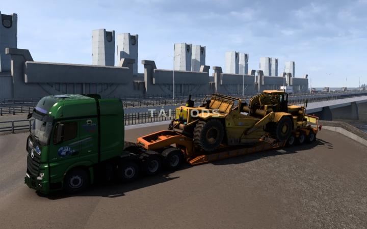 ETS2 - Heavy Cargo Pack with Trailers from ATS for the Russian Open Spaces Map V1.0 (1.41.x)
