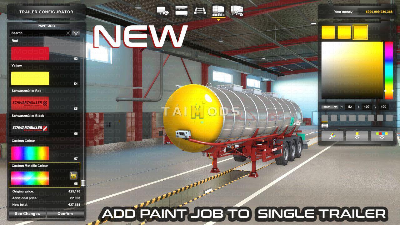 ETS2 - Hybrid Chrome Food Cistern Trailer Mod V1.2 (1.39.x)