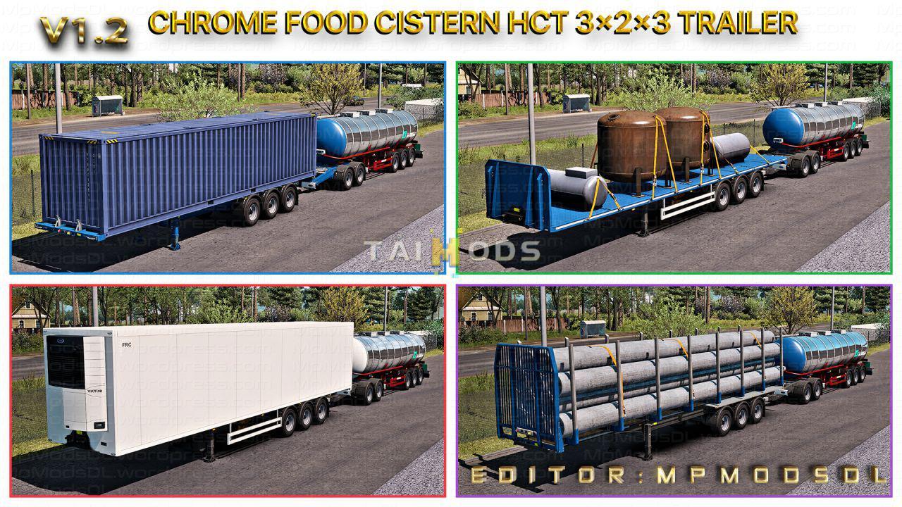 ETS2 - Hybrid Chrome Food Cistern Trailer Mod V1.2 (1.39.x)