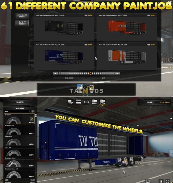 ETS2 - Open Side Trailer Multiplayer And Offline (1.39.x)