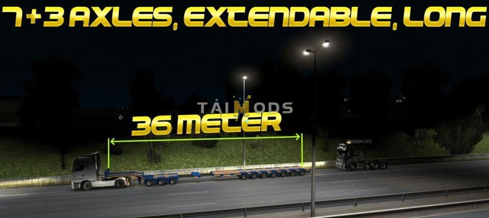 ETS2 - Long Low Bed (7+3 Axles Extendable Long) MP (1.39.x)