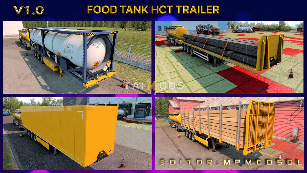 ETS2 - Food Tank B-Double And HCT Trailer V1.0 (1.38.x)