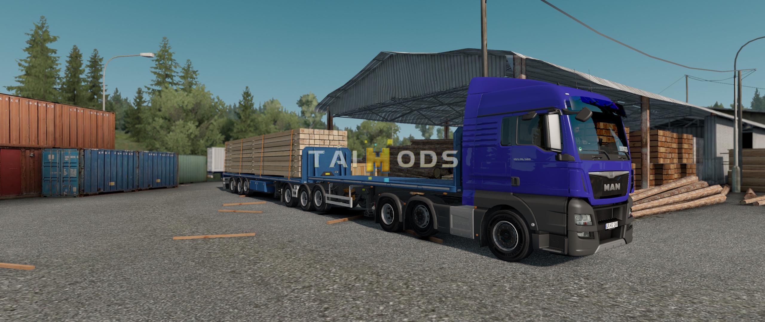 ETS2 - SCS Flatbed B-Double V1.2 (1.37.x)