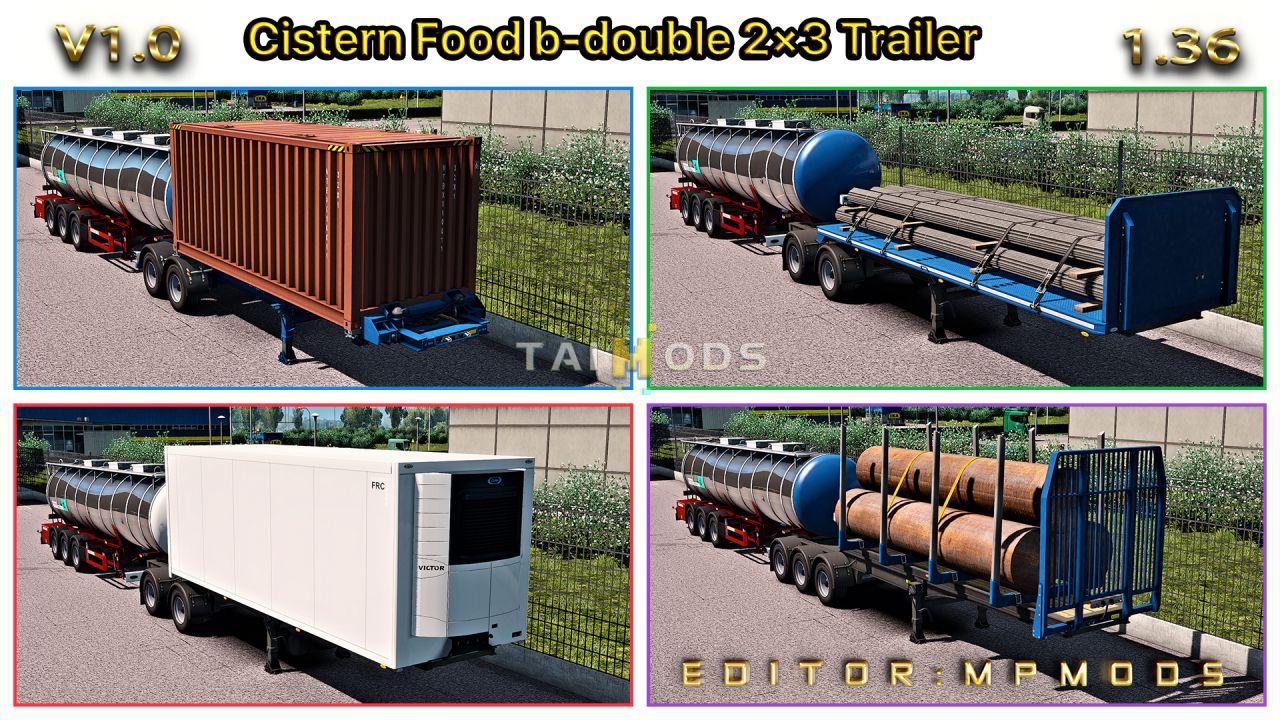 ETS2 - Cistern Food Single and Hct Trailer for Multiplayer V1.0 (1.36.x)