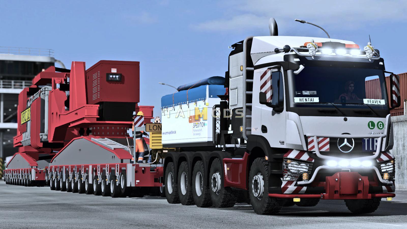 ETS2 - Oversize Convoi Industrial Cable Reel (1.36.x)