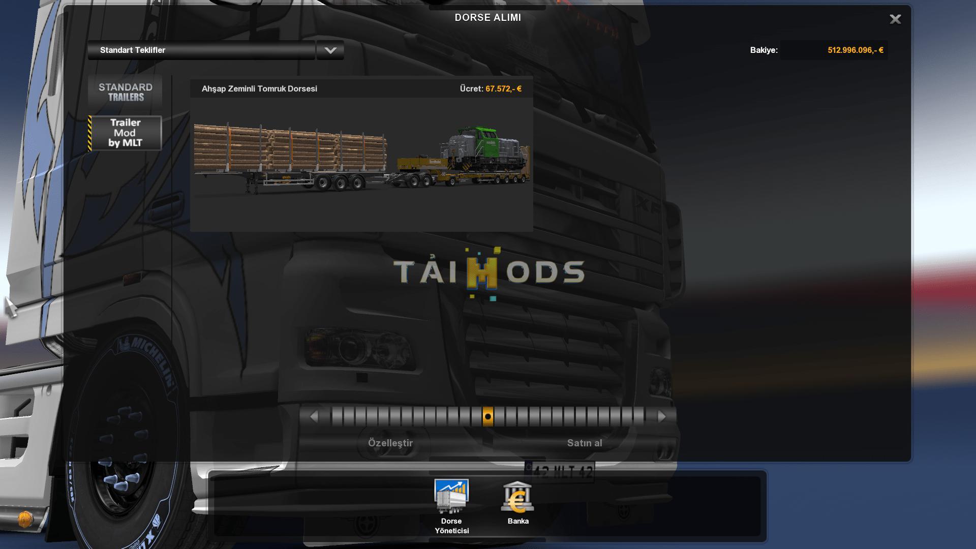 ETS2 - Log Trailer + Low Bed Trailer Combination for Multiplayer (1.35.X)