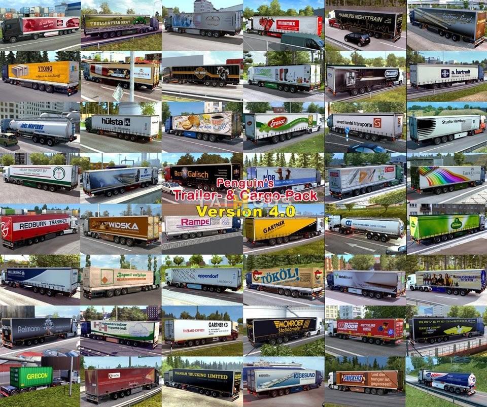 ETS2 - Penguins Trailer and CargoPack New v5.4 (1.35.X)