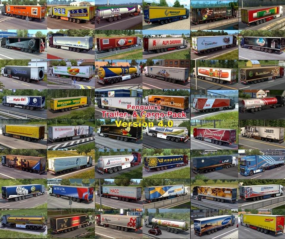 ETS2 - Penguins Trailer and CargoPack New v5.4 (1.35.X)