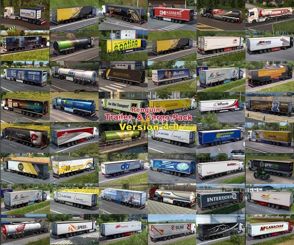 ETS2 - Penguins Trailer and CargoPack New v5.4 (1.35.X)