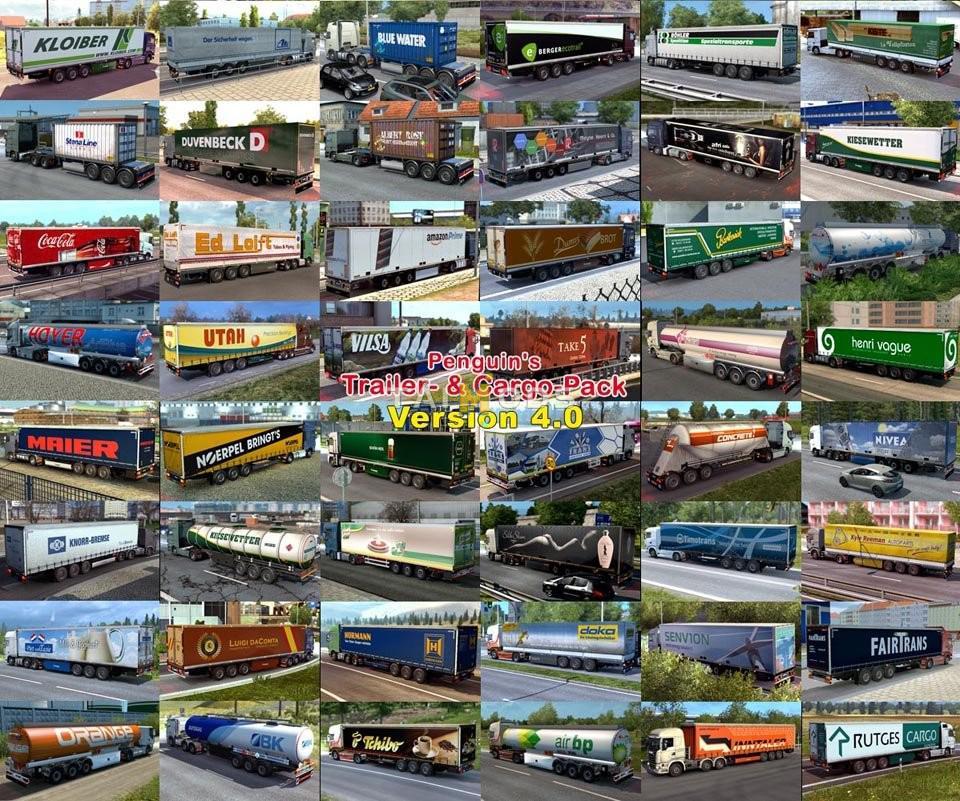 ETS2 - Penguins Trailer and CargoPack New v5.4 (1.35.X)