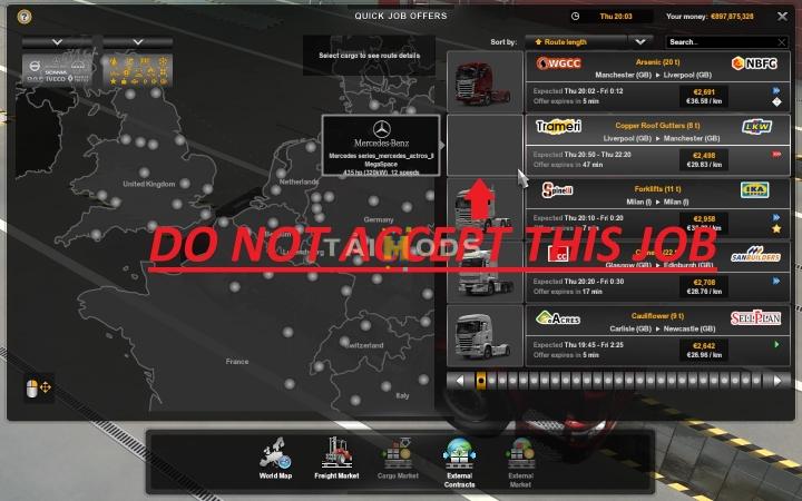 ETS2 - Quick Jobs with Modded Trucks V1.0 (1.40.x)