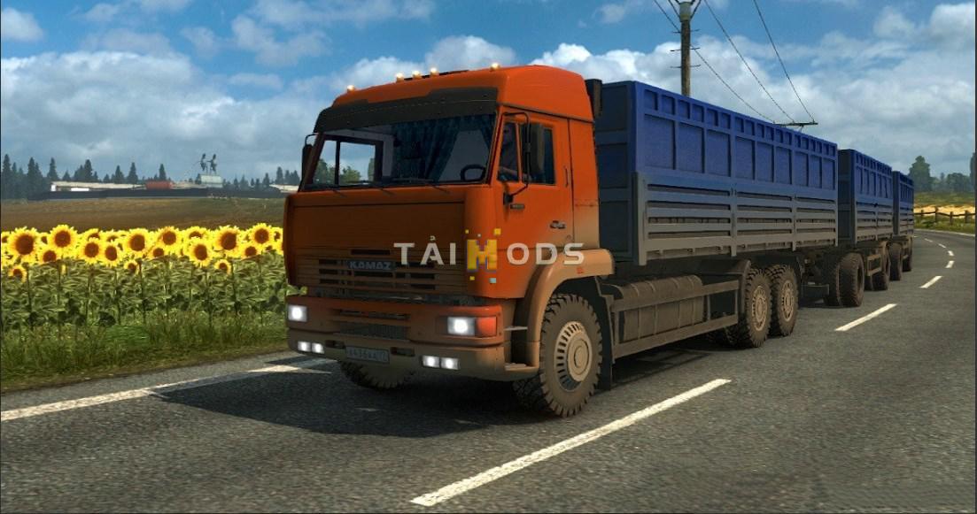 ETS2 - Kamaz - 4326 / 43118 / 6350 / 65221 + Trailers (1.40.x)