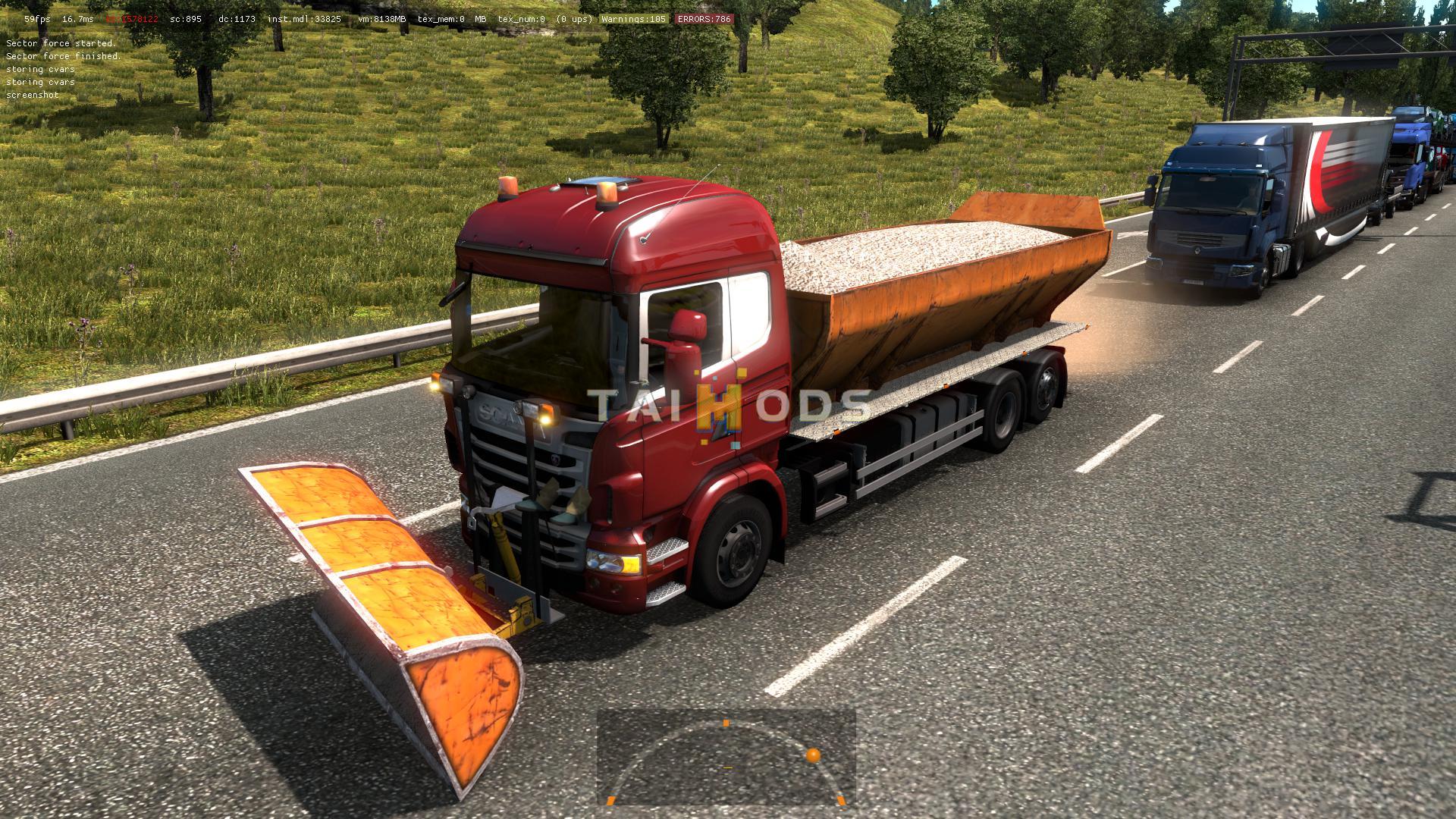ETS2 - Scania Based Snowblowers in Traffic Mod (1.38.x)
